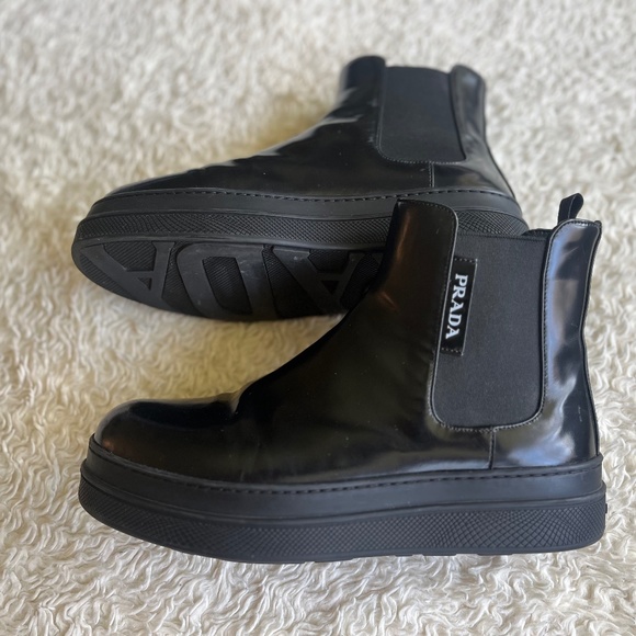 Prada Platform Leather Boots - Picture 1 of 8